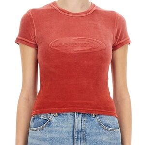 Alexander Wang Red Alert washed velvet baby Tee